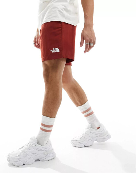 The North Face Watershort logo swim shorts in red