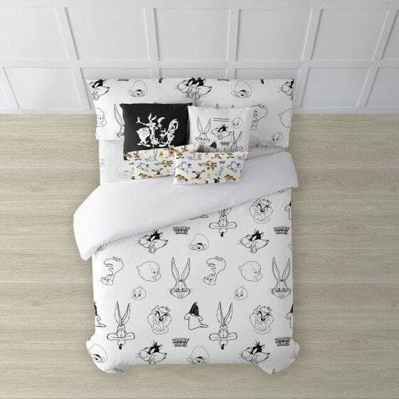 Пододеяльник Looney Tunes Looney B&W Белый black 175 темы 240 x 220 cm