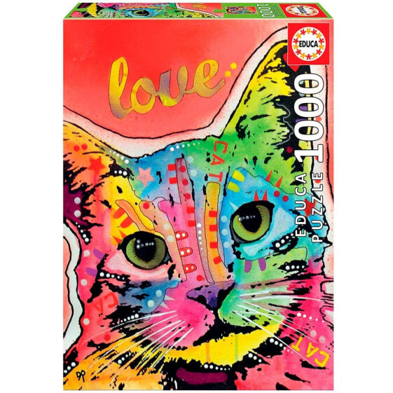 EDUCA BORRAS 1000 Pieces Tilt Cat Love Dean Russo Wooden Puzzle