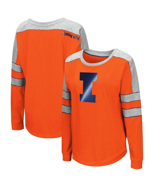 Women's Orange Illinois Fighting Illini Trey Dolman Long Sleeve T-shirt