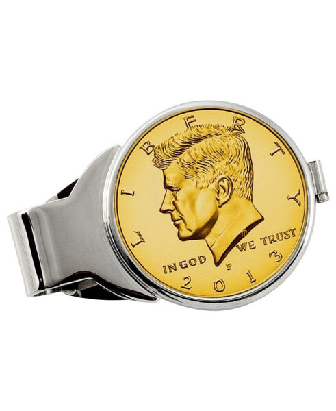 Men's Gold-Layered JFK Half Dollar Coin Money Clip