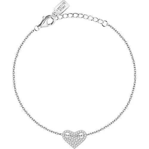 Silver bracelet with glittering heart Silver LPS05AWV24