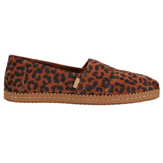 TOMS Alpargata Leopard Leather Wrapped Slip On Womens Brown Flats Casual 100167