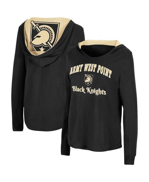 Women's Black Army Black Knights Catalina Hoodie Long Sleeve T-Shirt