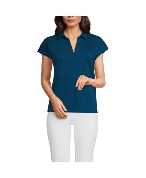 Women's Supima Cotton Johnny Collar Polo