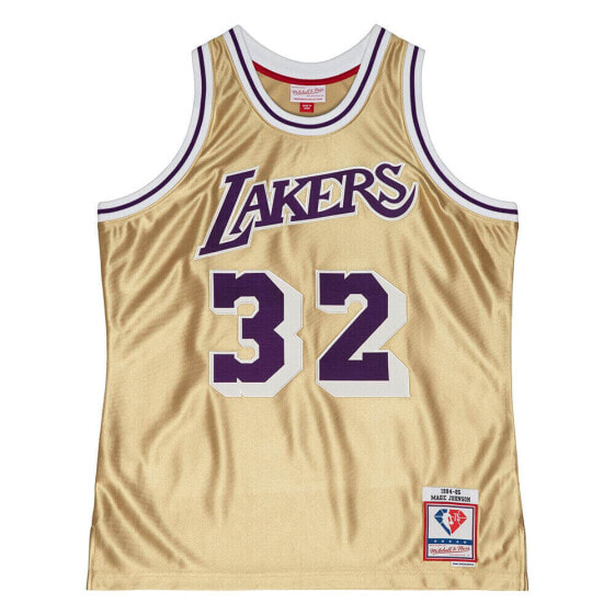 Mitchell & Ness 75Th Gold Swingman Crew Neck Replica Jersey Mens Gold SMJY4398-