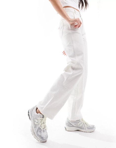 Dickies madison double knee jeans in white