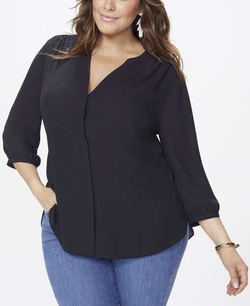 Plus Size Pintuck Blouse