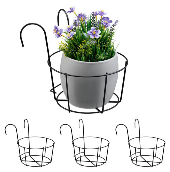 4er Set Blumentopf Halter für den Balkon