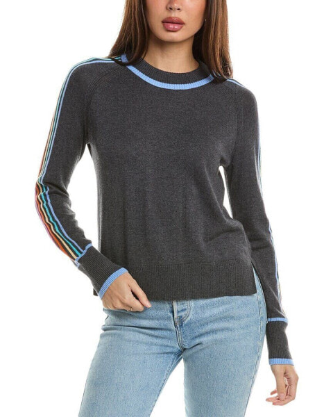 Hannah Rose Rainbow Stripe Cashmere-Blend Sweater Women's