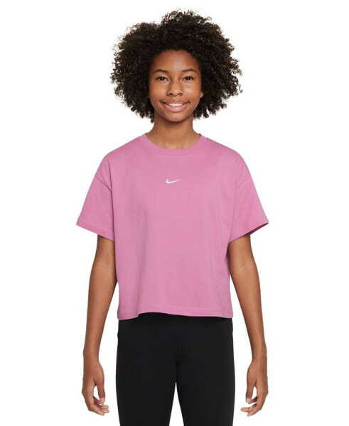 Big Girls Sportswear Essential Cotton Swoosh Logo T-Shirt