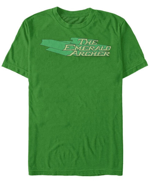 DC Men's The Emerald Archer Text Logo Short Sleeve T-Shirt