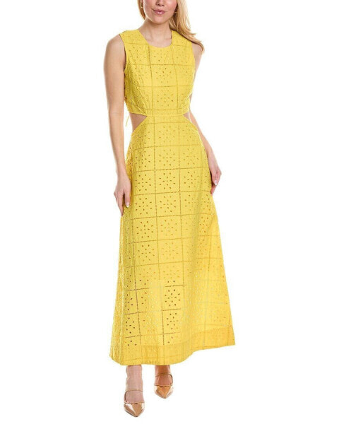 Ganni Broderie Anglaise Dress Women's Yellow 40