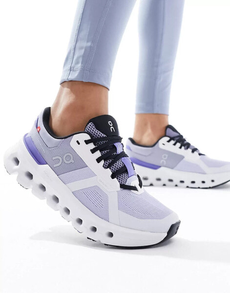 ON Cloudrunner 2 running trainers in white and purple