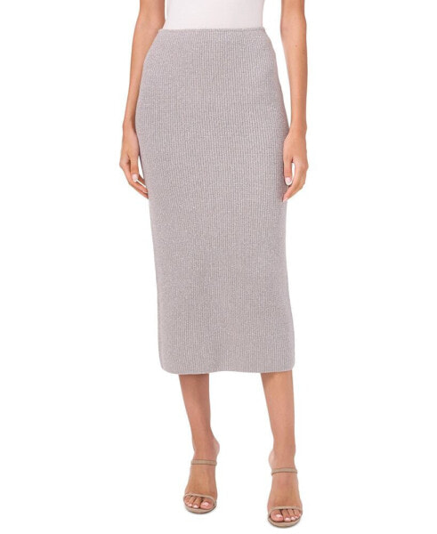 Women's Metallic-Knit Midi Skirt