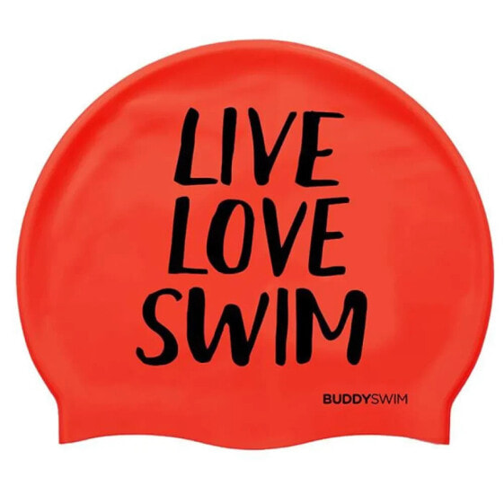 BUDDYSWIM Live Love Swim Silicone Swimming Cap