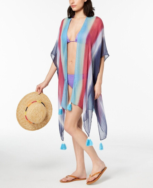 Cejon 240092 Womens Rainbow By The Sea Boho Cover-Up Swimwear Navy One Size