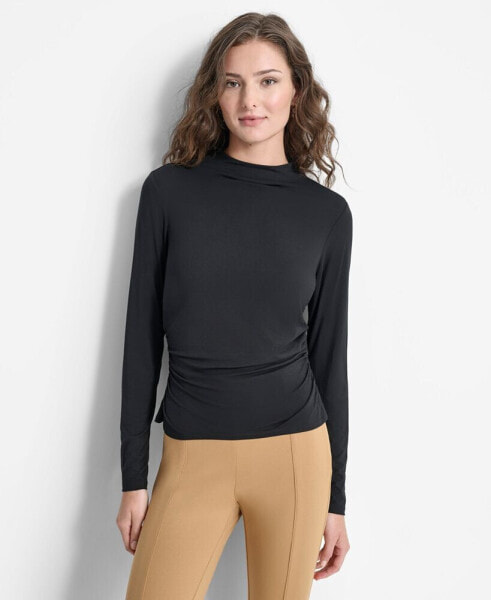 Petite Long-Sleeve Pullover Turtleneck Top