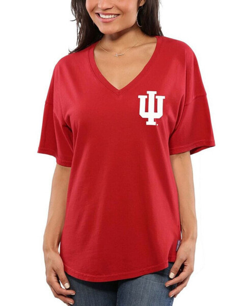 Women's Crimson Indiana Hoosiers Oversized T-shirt