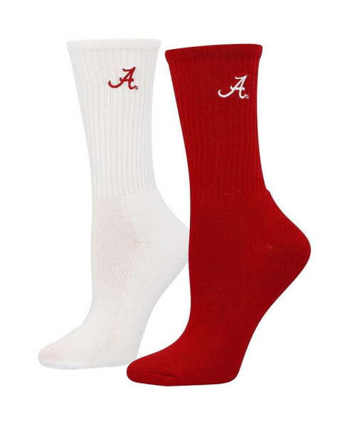 Женские носки ZooZatz womens Crimson, White Alabama Crimson Tide 2-Pack Quarter-Length Socks