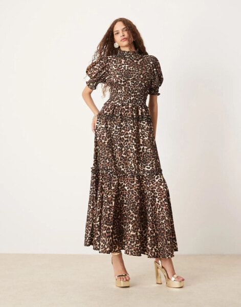 Sister Jane shirred maxi dress in leopard