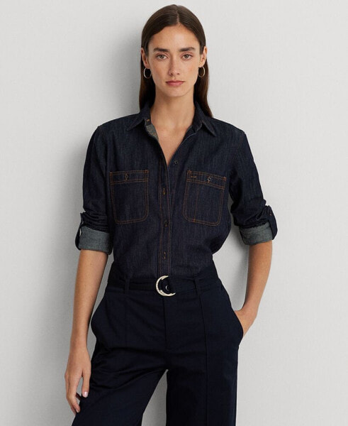 Petite Dark Denim Shirt