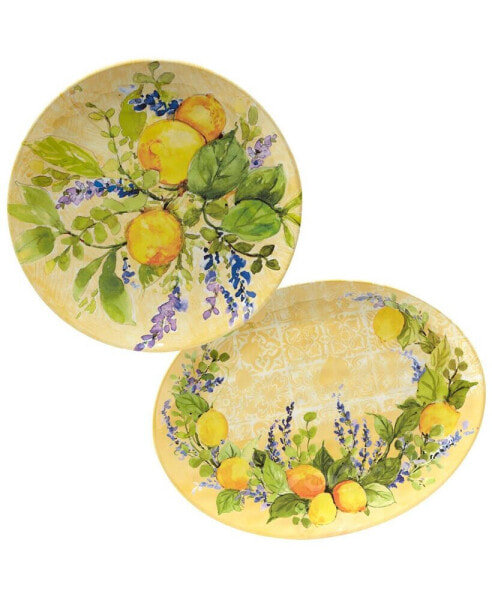 Certified Lemon Zest 2 Piece Melamine Platter Set