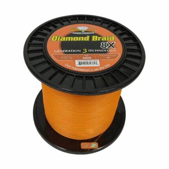 Momoi Diamond Braid Generation III Fishing Line 8X - Orange - 50lb - 300 yards