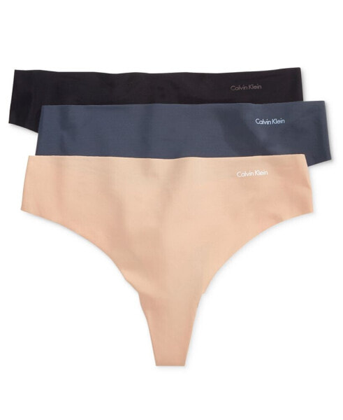 Женские трусы Calvin Klein womens Invisibles 3-Pack Thong Underwear QD3558