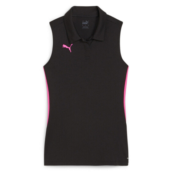 Puma Individual Padel Collared Sleeveless Polo Shirt Womens Black Casual 6592332