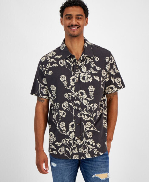 Men's Parker Short Sleeve Button-Front Floral Print Shirt