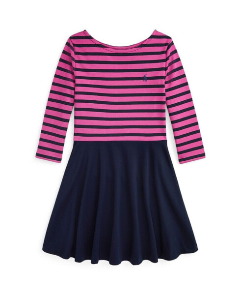 Big Girls Striped Ponte Dress