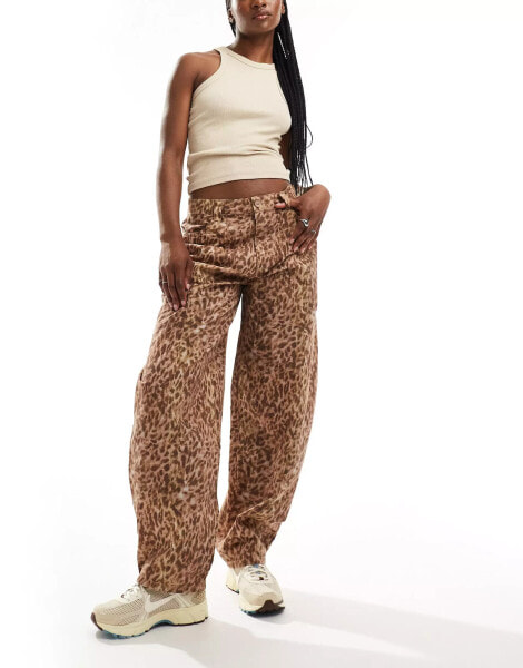 Reclaimed Vintage leopard print barrel leg trouser