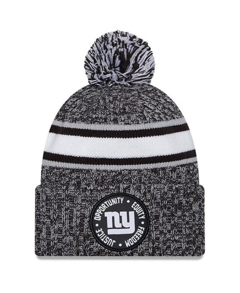 Men's Heather Black New York Giants 2023 Inspire Change Cuffed Knit Hat with Pom