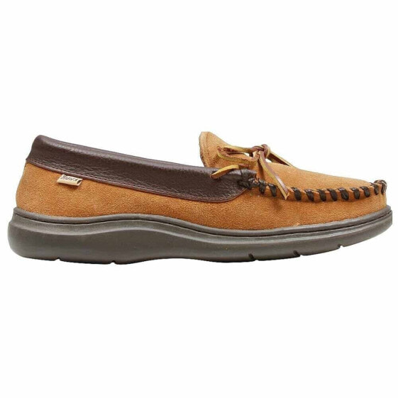 L.B. Evans Atlin Boa Moccasin Mens Brown Casual Slippers 1131