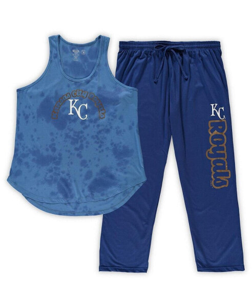 Women's Royal Kansas City Royals Plus Size Jersey Tank Top and Pants Sleep Set