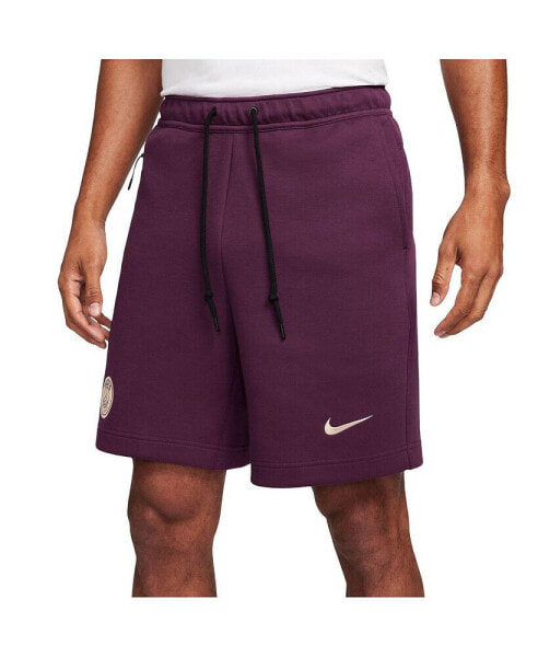 Men's Burgundy Paris Saint-Germain 2024/25 Tech Fleece Shorts