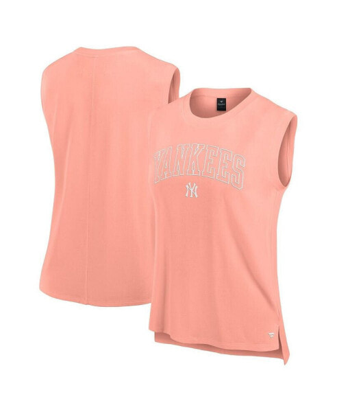 Women's Coral New York Yankees Studio Gym Tank Top