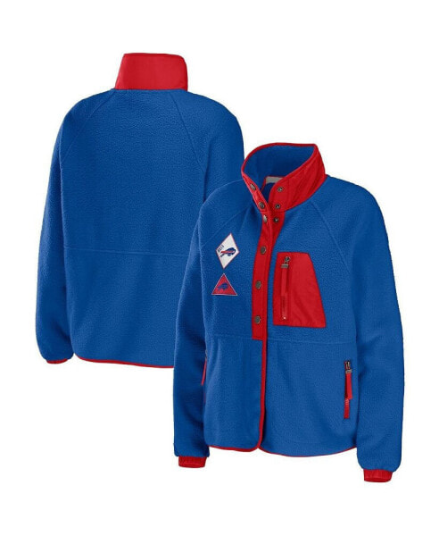 Women's Royal Buffalo Bills Polar Fleece Raglan Full-Snap Jacket