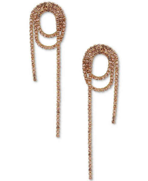 Gold-Tone Color Pavé Loop Statement Earrings