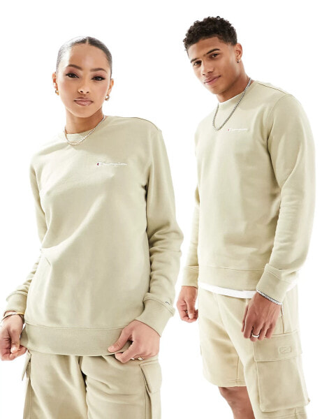 Champion unisex crew neck sweatshirt in beige