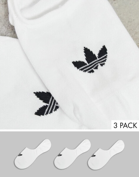 adidas Originals – adicolor – Knöchelsocken mit Dreiblattlogo in Weiß im 3er-Pack