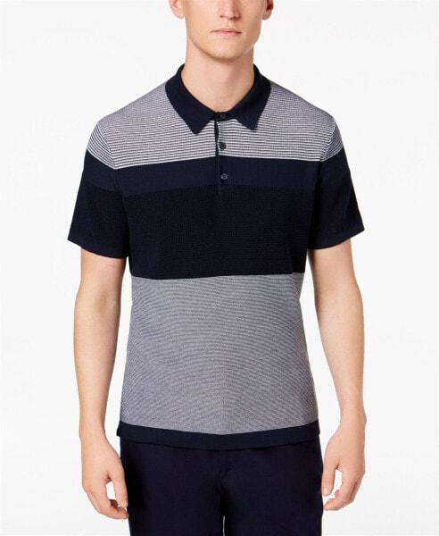 Michael Kors 159867 Men's Colorblocked Mix-Stitch Supima Cotton Polo Sz. XXL