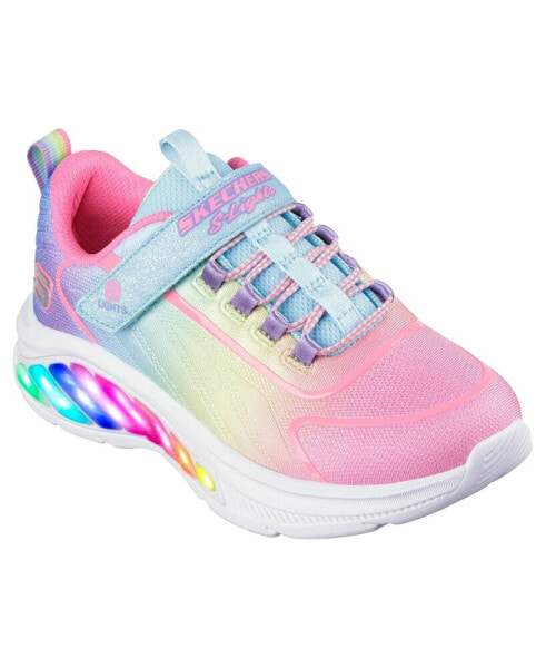 Little Girls Rainbow Cruisers Light-Up Fastening Strap Casual Sneakers from Finish Line