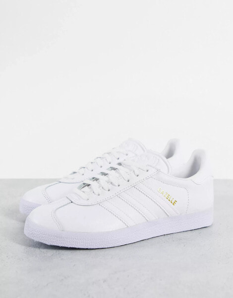 adidas Originals Gazelle trainers in triple white