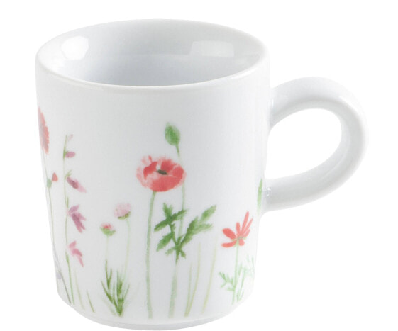 Tasse 0,09 l Wildblume blau/rot