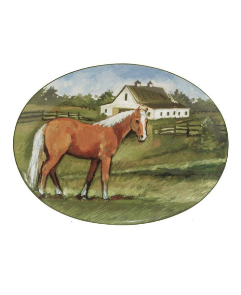 York Stables Oval Platter 16"