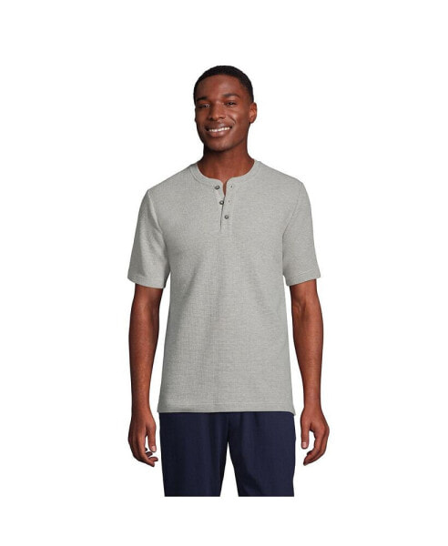 Men's Waffle Short Sleeve Pajama Henley