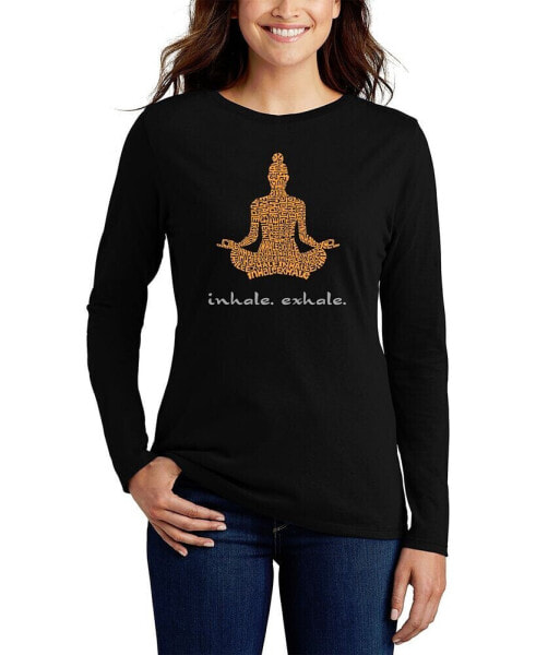 Women's Long Sleeve Word Art Inhale Exhale T-shirt