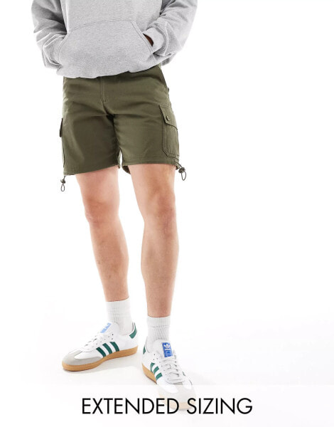 ASOS DESIGN slim cargo short in khaki